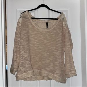 Jessica Simpson Cream Boat Neck Sweater Top